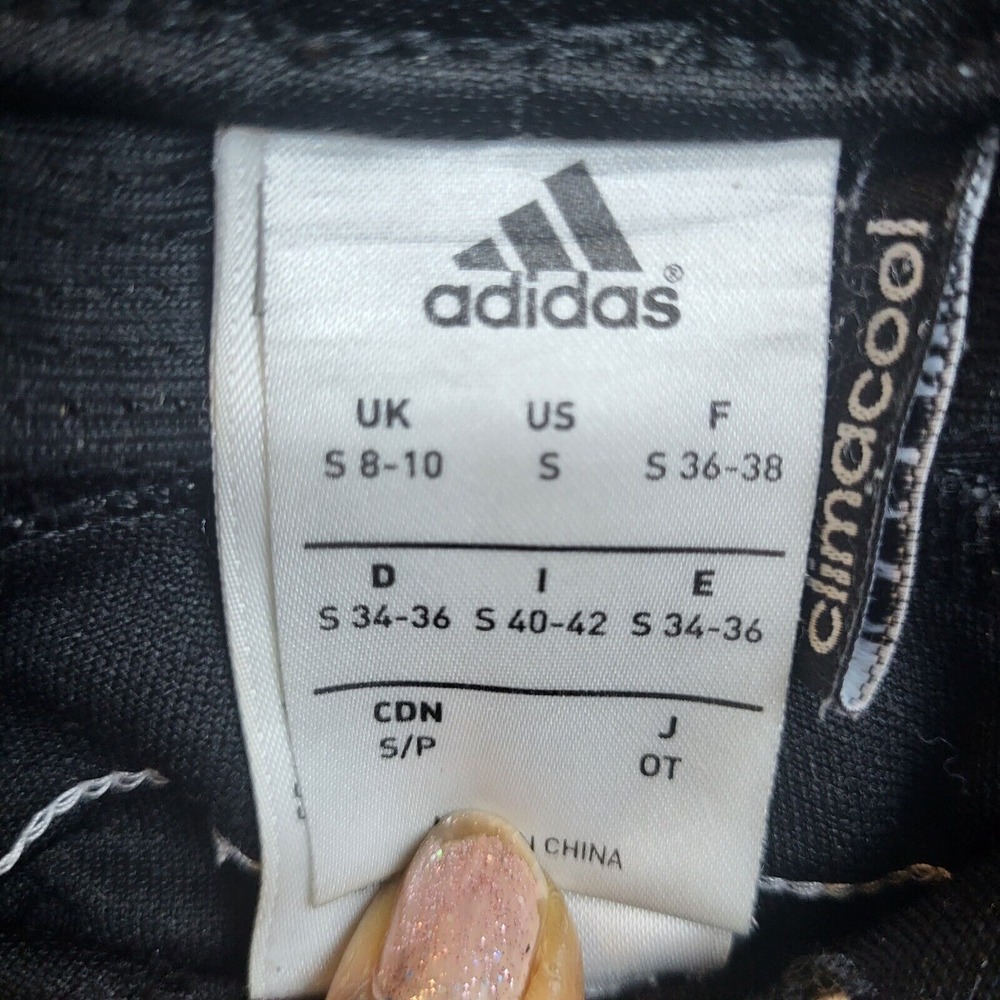 Adidas Women's Sweatpants Black With 2 White Stripes Zip Up Leg To Knees Size S - Picture 4 of 12